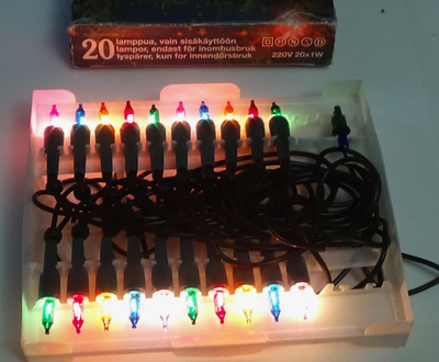 Retro/vintage Weiste N:o 2047 värilliset jouluvalot 20 lampp