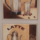 Puinen tarjotin kahvikuvilla espresso latte cappuccino - pikkukuva 4