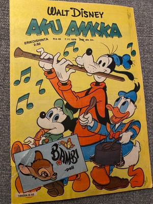 Aku Ankka 45 1979 Bambi-peli mukana!!!
