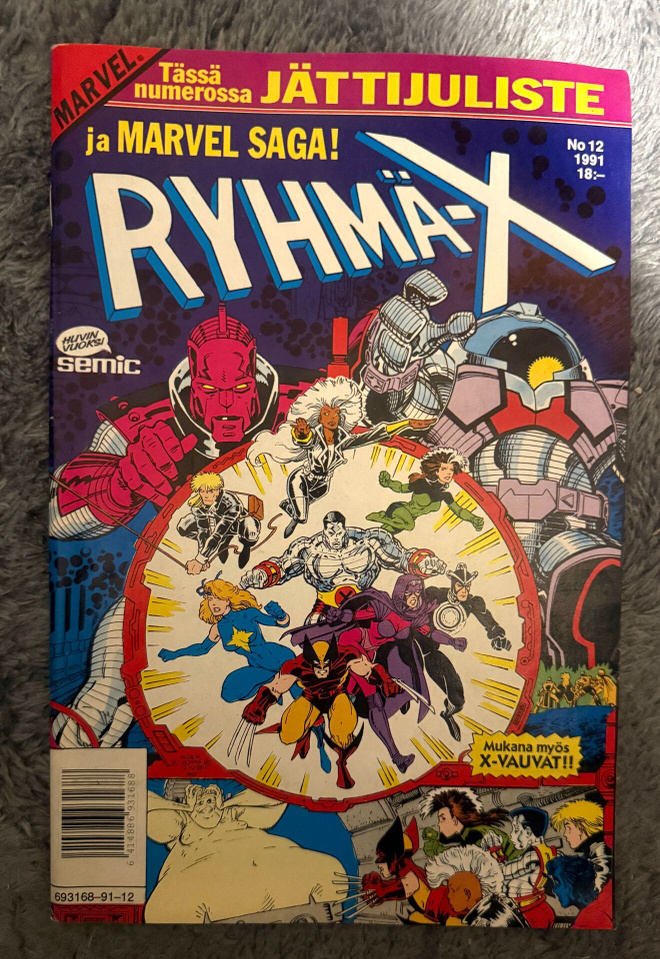 RYHMÄ-X 12/1991 + MARVEL SAGA / JULISTE PUUTTUU