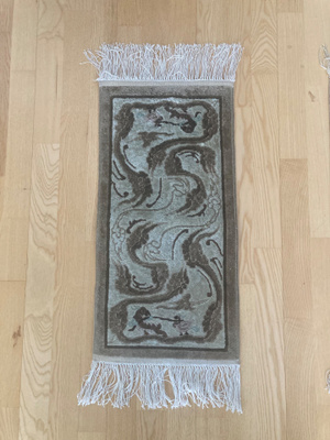 Käsinsolmitut kiinalaiset pienet silkkimatot 62 x 31 cm (2 k