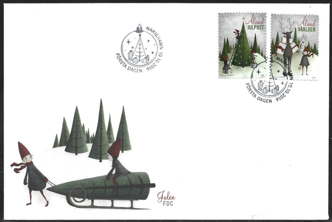 FDC Åland 2016  Joulu  LaPe ÅL 419-420