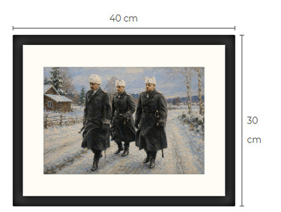 Uusi Mannerheim art print kehystetty 30 cm x 40 cm