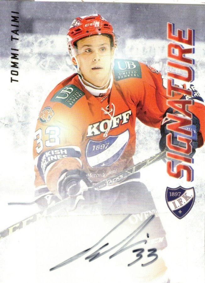 2015-16 Cardset TOMMI TAIMI HIFK Ässät Signature nimmari