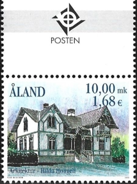 Ål 2000 Arkkitehtuuria 10,00 mk välilöpari logo ** LaPe 180