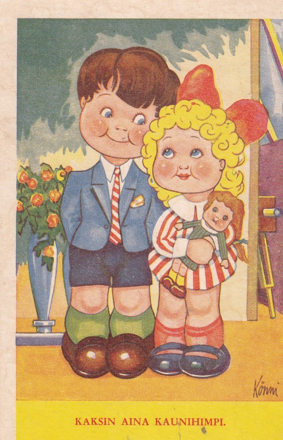 Kaksin aina kaunihimpi, Könni   , wanhakortti    b596