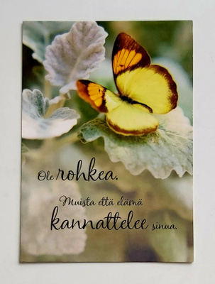 "Perhonen lehdellä"-KULKEMATON POSTIKORTTI
