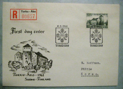 FDC-Yleismerkki Turun Linna 4.5.1961 Lapeh.30 e (112)