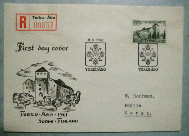 FDC-Yleismerkki Turun Linna 4.5.1961 Lapeh.30 e (112)
