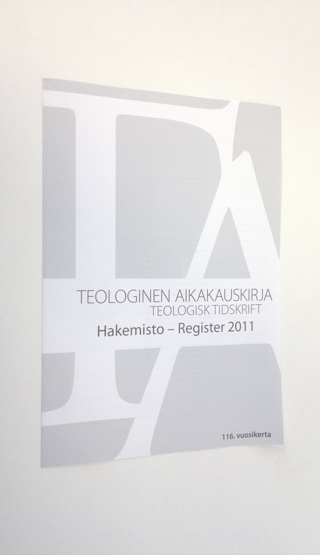 Teologinen aikakauskirja : hakemisto 2011 = Teologisk tid...