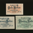 Itävalta Notgeld 10, 20, 50 Heller, Tirol 1919 - pikkukuva 1