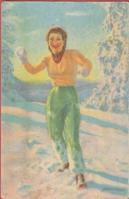 Anders Olsson Neito heittää lumipalloa