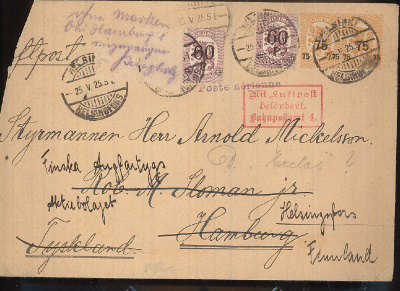 1925 lentokirje Saksaan, josta palautettu