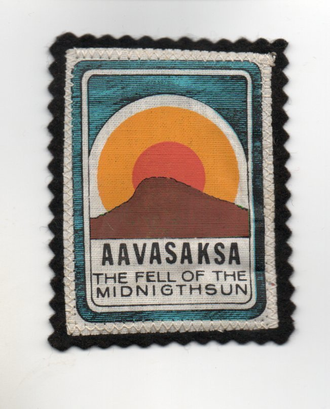 Aavasaksa: Matkailu /hihamerkki  (kangasta)