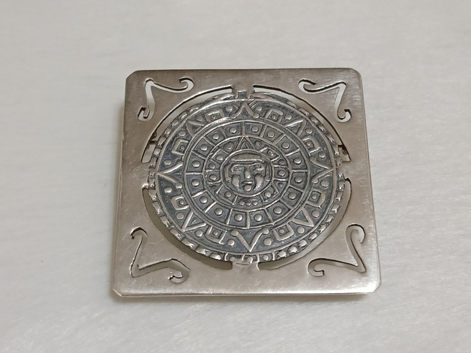 Vintage Hopea Aztec Calendar riipus solki rintanula