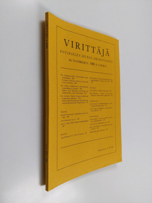 Virittäjä 4/1980 - Kotikielen Seuran aikaikauslehti 84.vu...