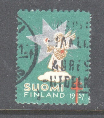 Tub joulumerkki 1957 leimattuna
