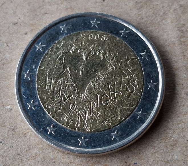 2 € Suomi Ihmisoikeudet 60 vuotta 2008