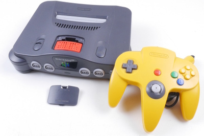 Nintendo 64 Console With Expansion Pak and Yellow Controll