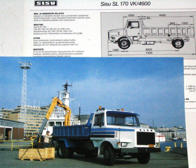 1983 Sisu SL 170 kuorma-auto esite - KUIN UUSI  - suom