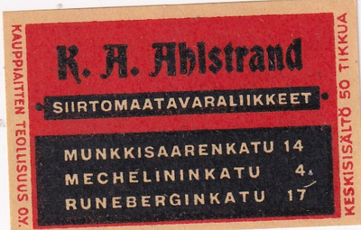 Helsinki, K. A. Ahlstrand  4/16