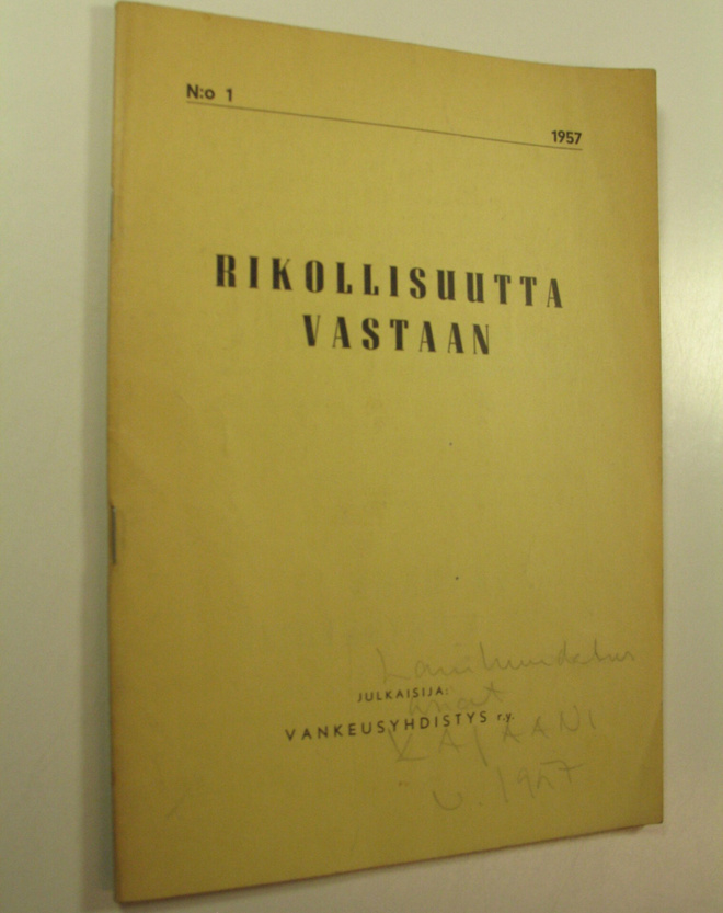Rikollisuutta vastaan, N:o 1 1957