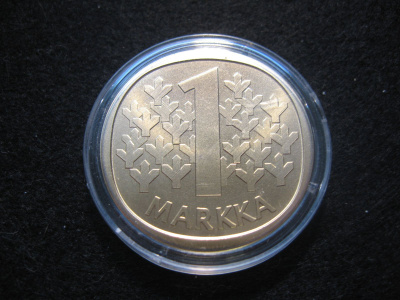1 markka 1964 - kullattu replika