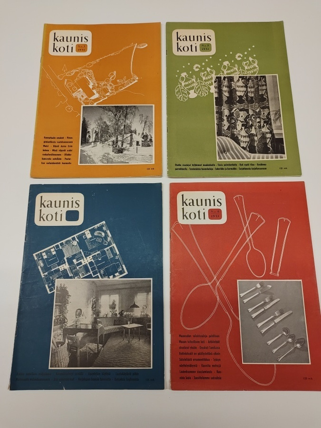 Kaunis Koti -lehti 1951 vuosikerta: 4 kpl