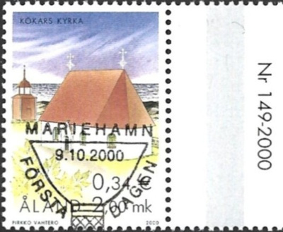 Åland 2000 Kökarin kirkko välilöpari numero EPL LaPe 182