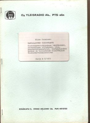 Oy. Yleisradio Ab. , PTS-elin, sarja 3/1973.