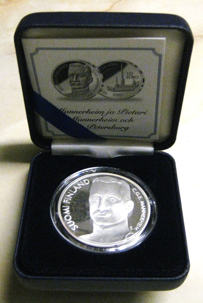 Mannerheim ja Pietari 2003 Juhlaraha Ag 925 Proof