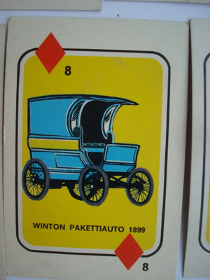 Vanhat autot pelikortit: WINTON PAKETTIAUTO 1899