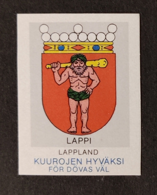 Kuurojen hyväksi - Lappi kirjeensulkija / tarra **
