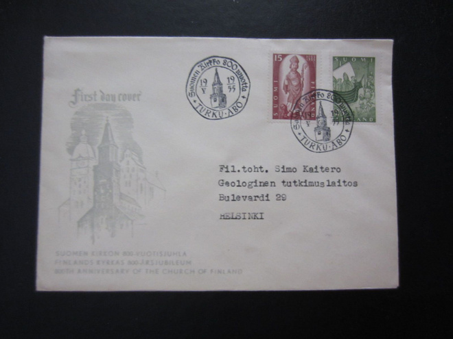 FDC 1955 Suomen kirkko 800 vuotta