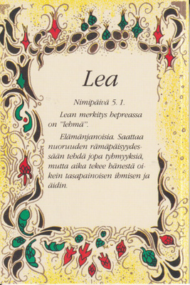 Lea, nimikortti .  e204