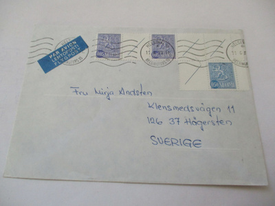 1973 Hki AV lentopostikuori Ruotsiin