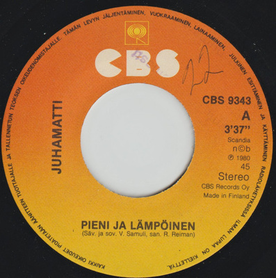 Juhamatti :  Pieni ja Lämpöinen  -  7"