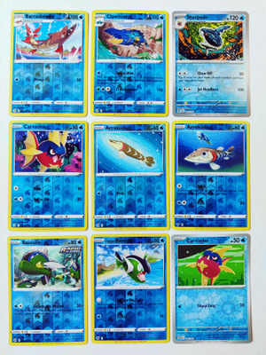 Pokemon Reverse Holo kortteja 9kpl