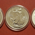 3 x 1 oz hopeaa: Britannia + Koala + Kiivi lintu. (KD8) - pikkukuva 1
