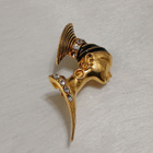 Vintage African Native gold plated emaloitu solki rintakoru - pikkukuva 1