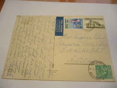 1970 Hki lentoipostikortti Australiaan
