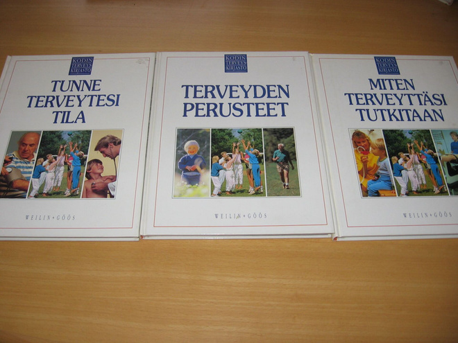 3 kodin terveyskirjaston kirjaa, mm. tunne terveytesi tila