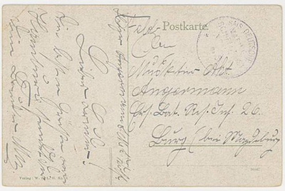 Saksa 1904 Marine Schiffspost -leima kenttäpostikortilla