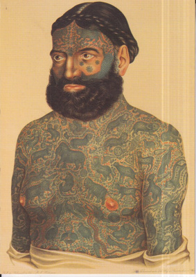 Tatuointi, Prince Constantine, Albania. c. 1870     ,e114