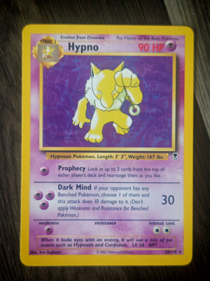Pokemon kortti Hypno Legendary collection rare