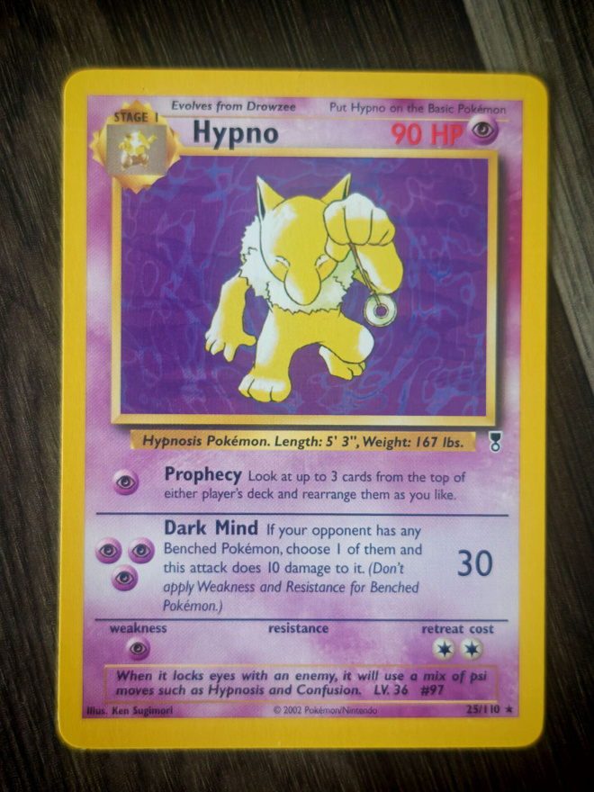 Pokemon kortti Hypno Legendary collection rare