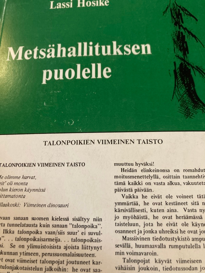 LASSI HOSIKE: METSÄHALLITUKSEN PUOLELLA