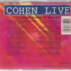 Leonard Cohen - Live in concert - CD - pikkukuva 2