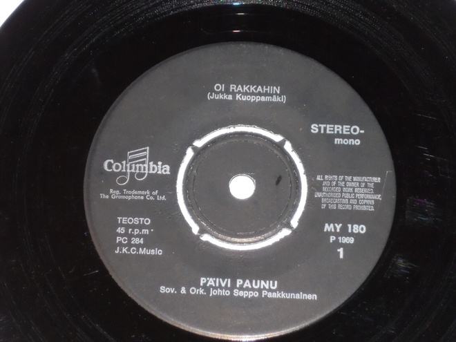 7" PÄIVI PAUNU - Oi Rakkahin - single 1969 EX-