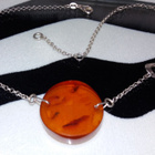 Vintage hopea kaulakoru Meripihka Amber riipus 925 - pikkukuva 1